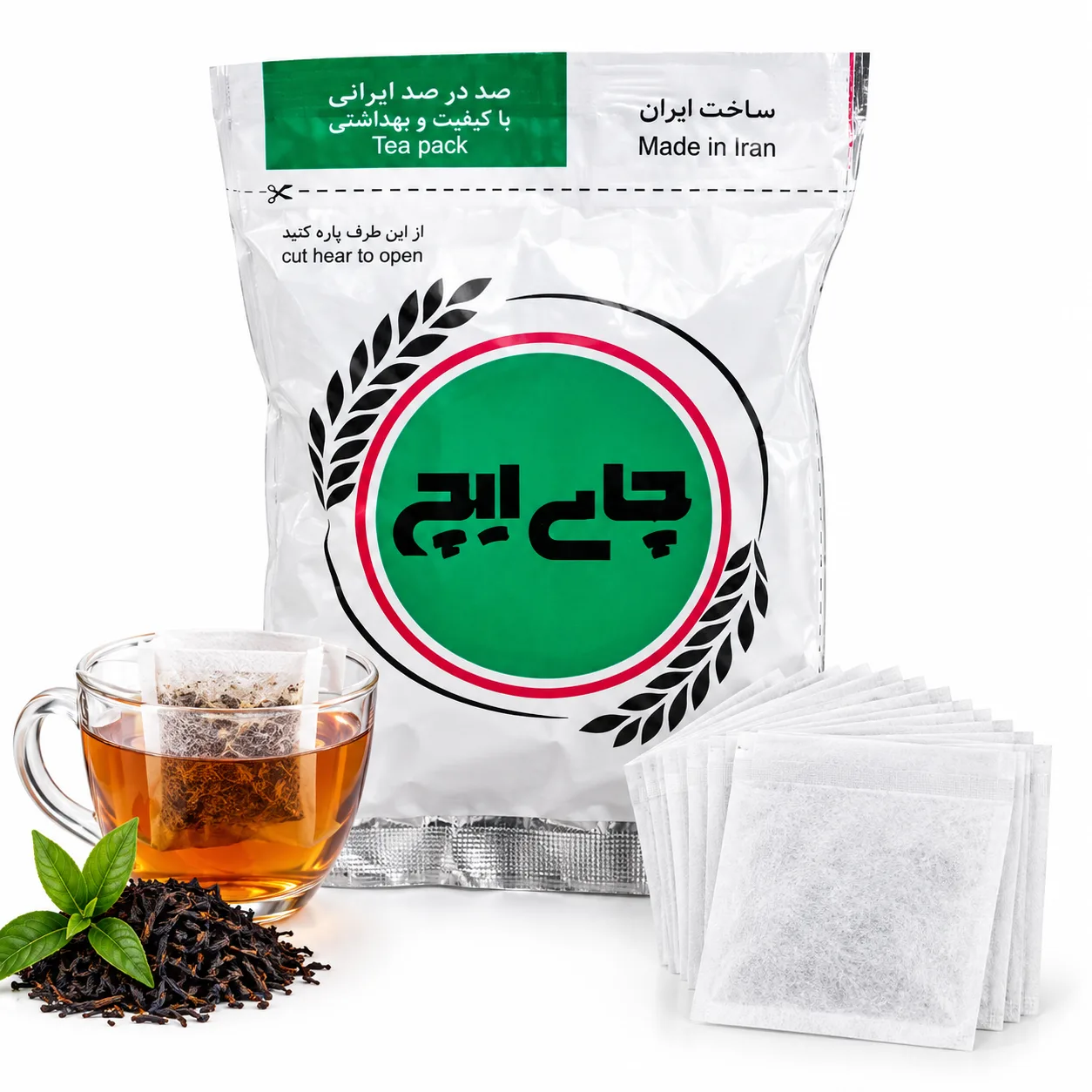 صافی چای و دمنوش یک‌بار مصرف بسته ۶۰ عددی مارک چای ایچ